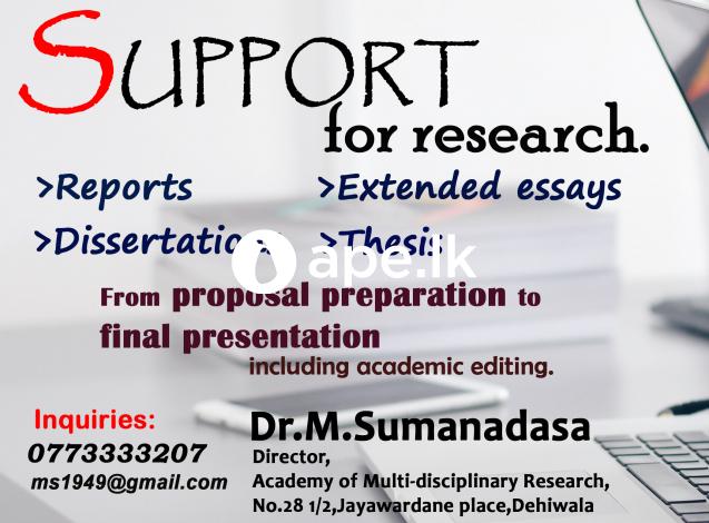 Support for  research including language editing 